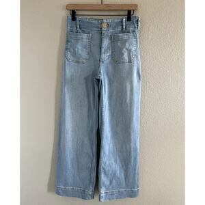 Anthropologie Maeve The Colette Cropped High Rise Wide Leg Jeans Size 25